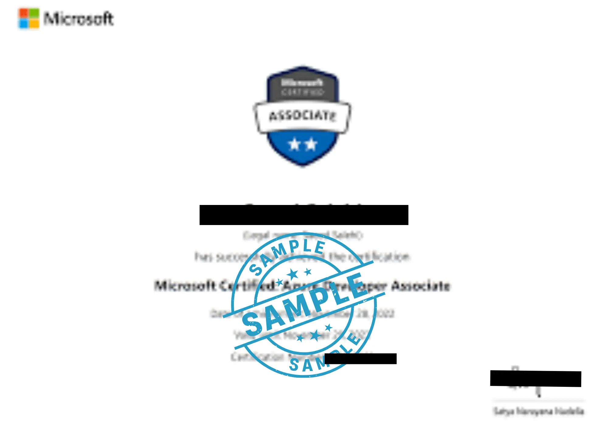 Sample AZ-204: Developing Solutions for Microsoft Azure Certificate
