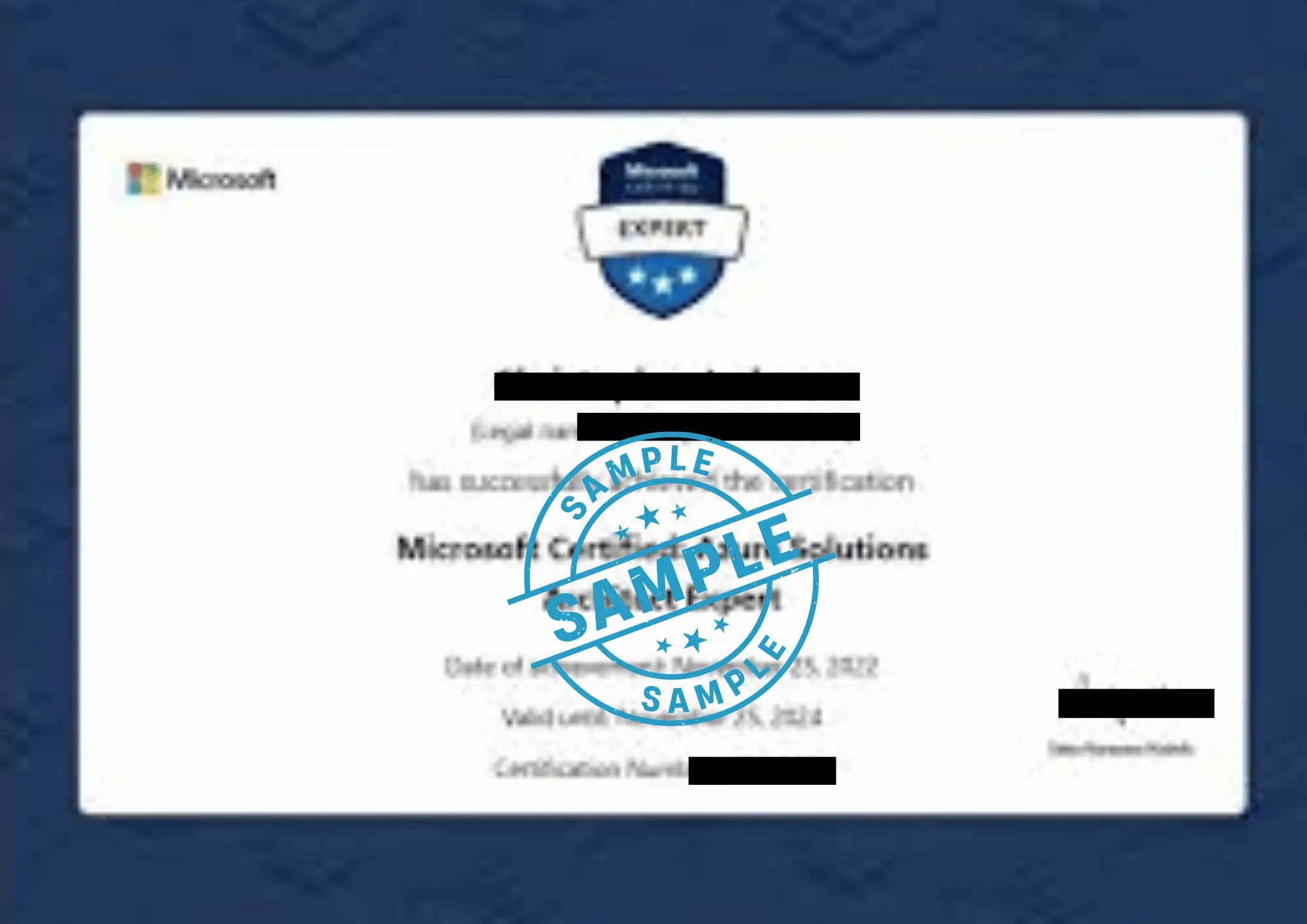 Sample AZ-305: Designing Microsoft Azure Infrastructure Solutions Certificate