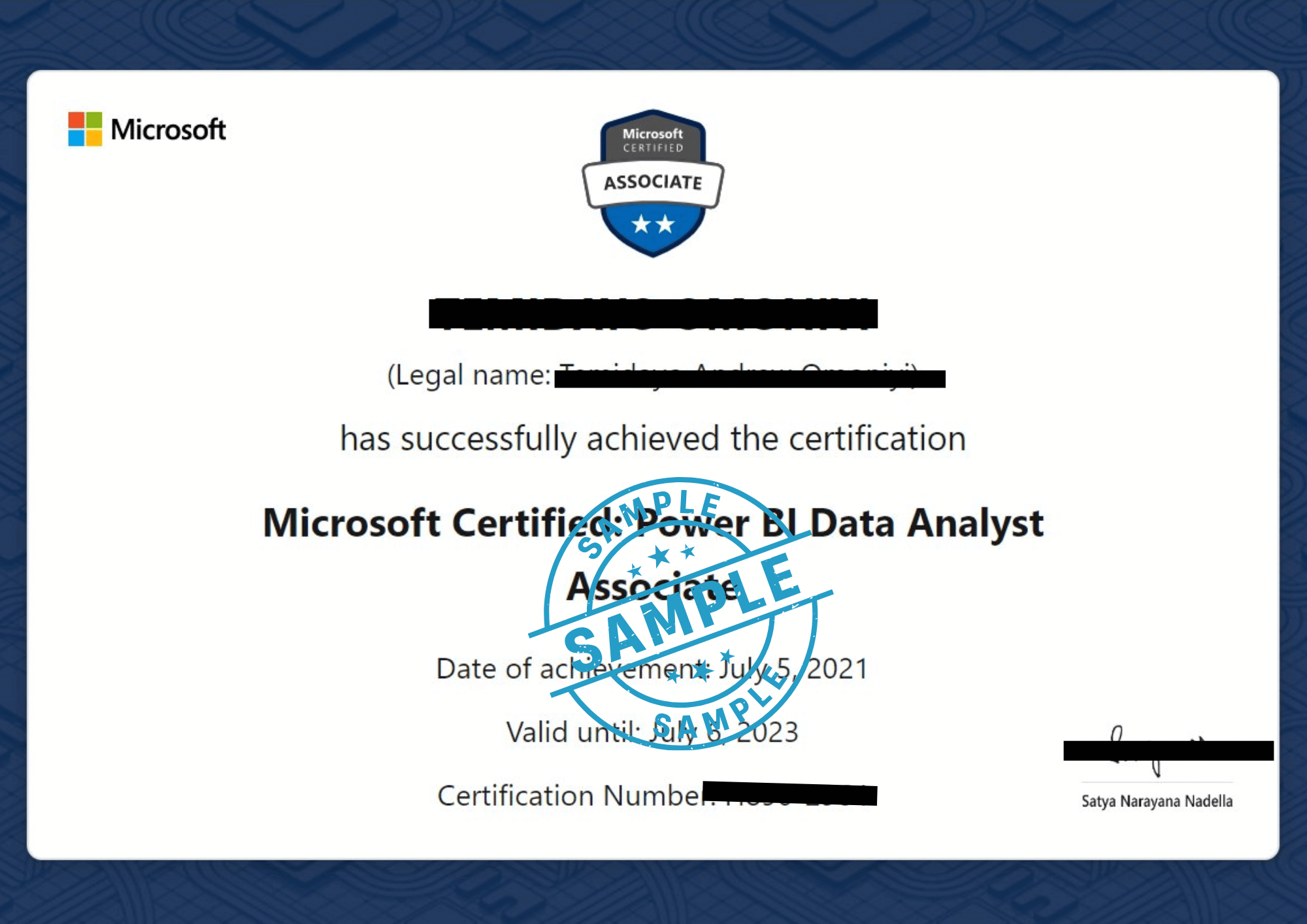 Sample PL-300: Microsoft Power BI Data Analyst Certificate
