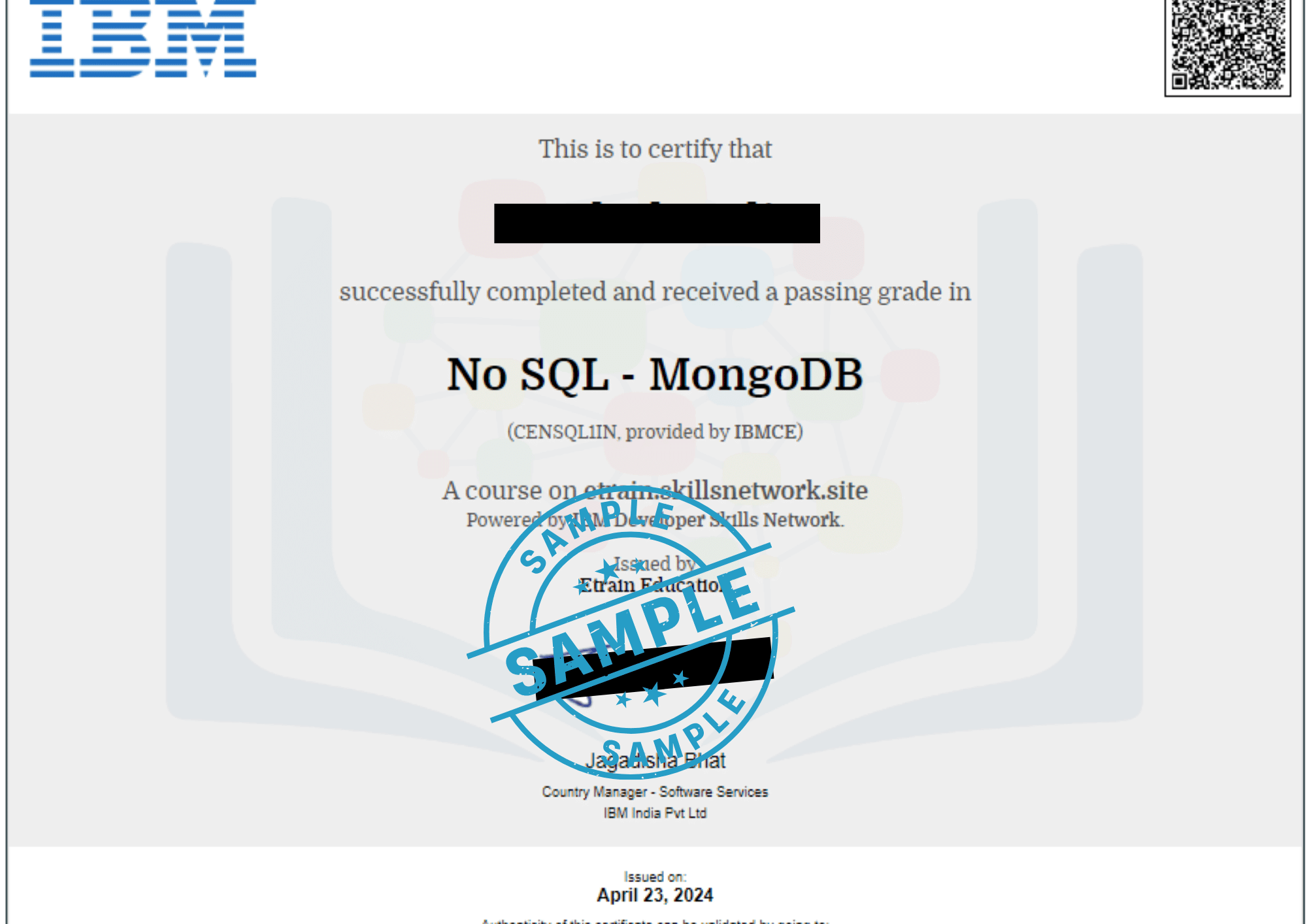 Sample NoSQL & Big Data Courses: MongoDB Certificate